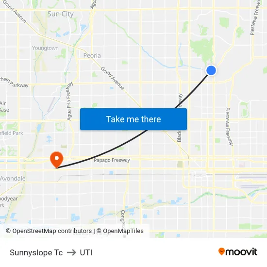 Sunnyslope Tc to UTI map