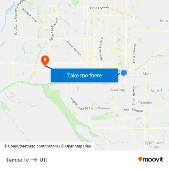 Tempe Tc to UTI map