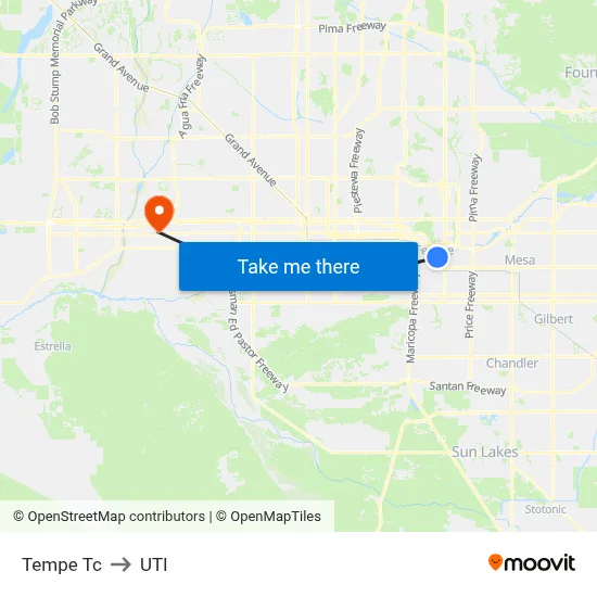 Tempe Tc to UTI map