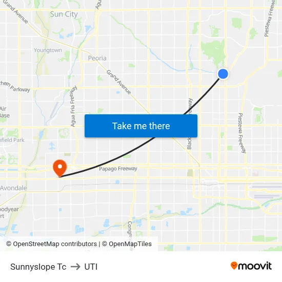 Sunnyslope Tc to UTI map
