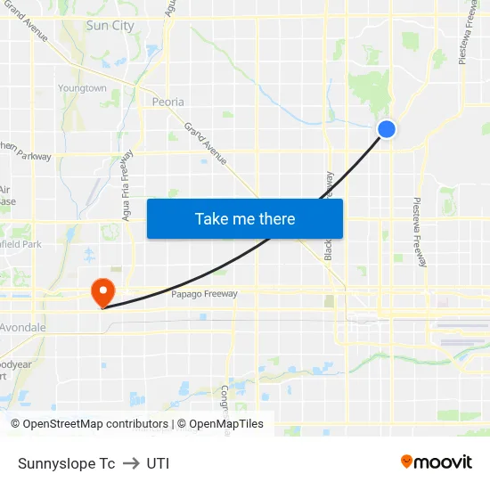 Sunnyslope Tc to UTI map
