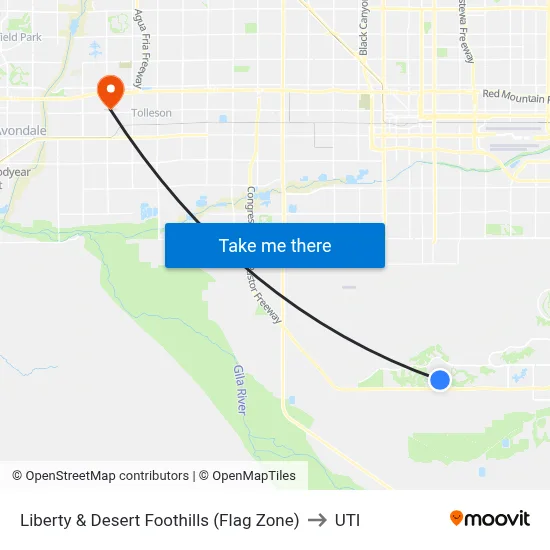 Liberty & Desert Foothills (Flag Zone) to UTI map
