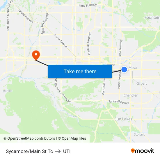 Sycamore/Main St Tc to UTI map