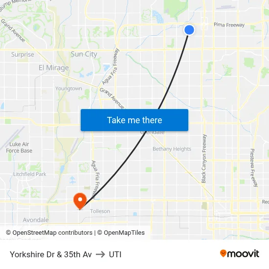Yorkshire Dr & 35th Av to UTI map