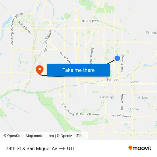 78th St & San Miguel Av to UTI map