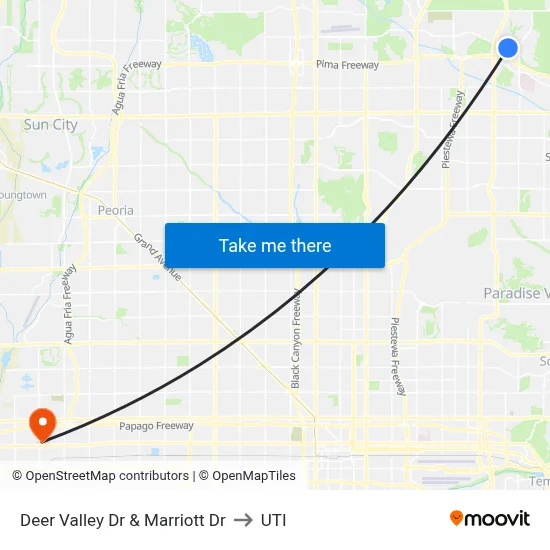 Deer Valley Dr & Marriott Dr to UTI map