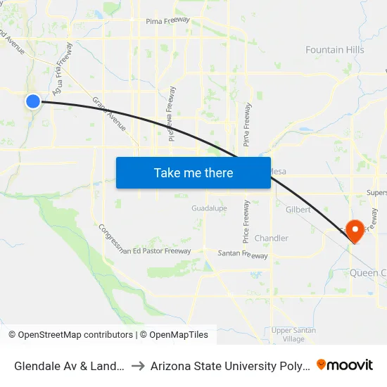 Glendale Av & Landfill Entrance to Arizona State University Polytechnic campus map