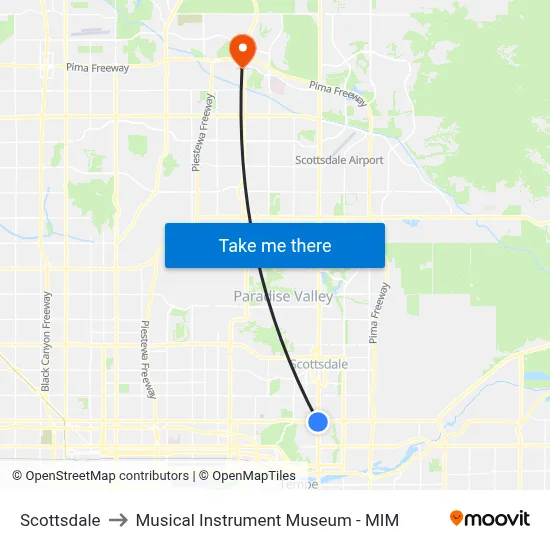 Scottsdale to Musical Instrument Museum - MIM map
