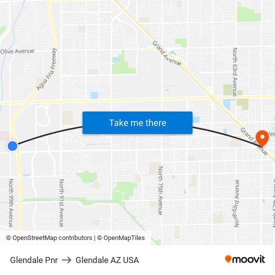 Glendale Pnr to Glendale AZ USA map