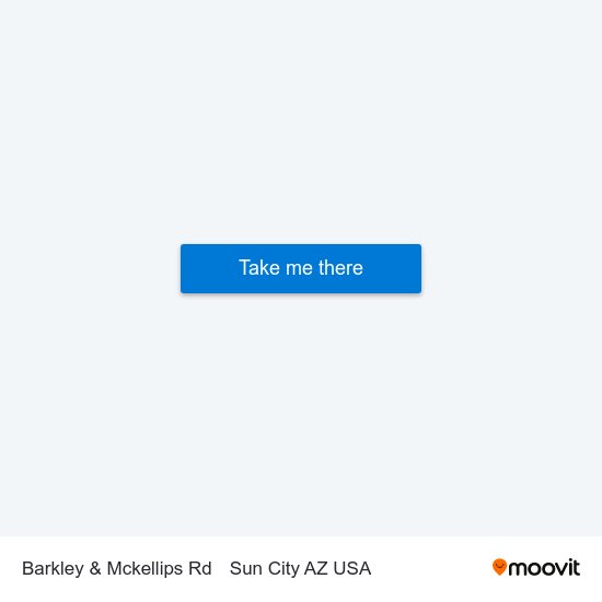 Barkley & Mckellips Rd to Sun City AZ USA map