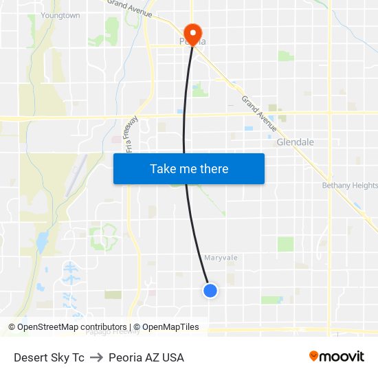 Desert Sky Tc to Peoria AZ USA map