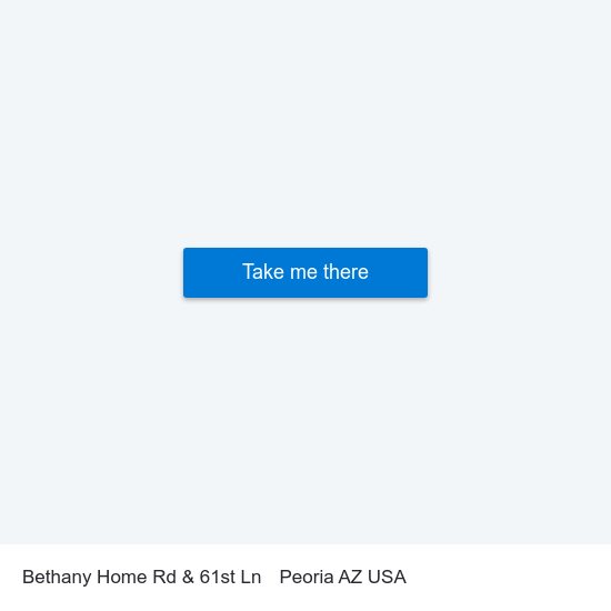 Bethany Home Rd & 61st Ln to Peoria AZ USA map