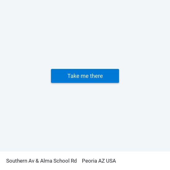 Southern Av & Alma School Rd to Peoria AZ USA map