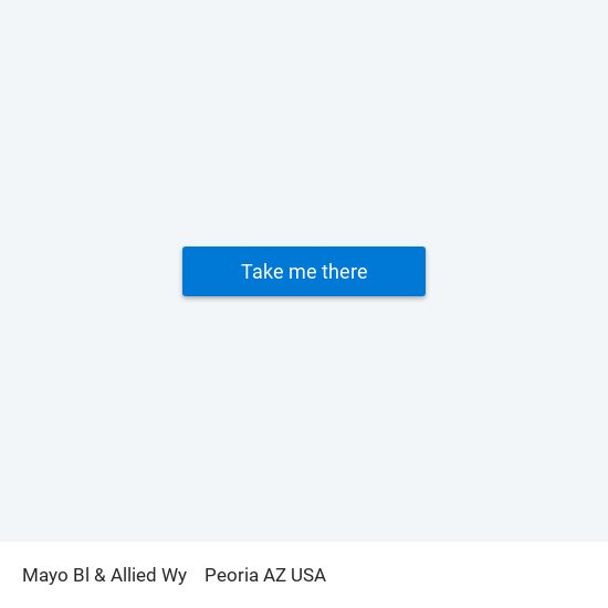 Mayo Bl & Allied Wy to Peoria AZ USA map