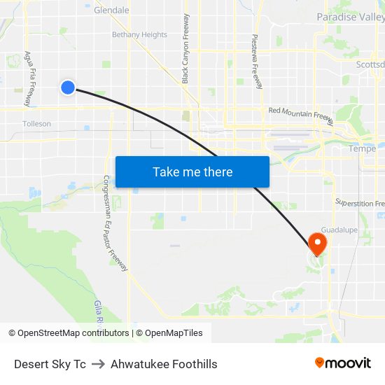 Desert Sky Tc to Ahwatukee Foothills map