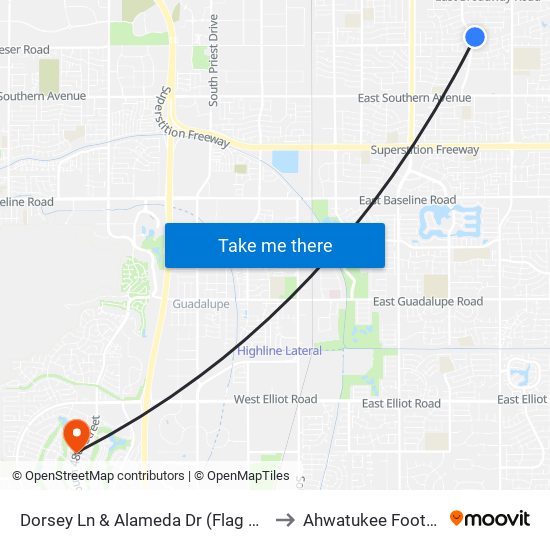 Dorsey Ln & Alameda Dr (Flag Zone) to Ahwatukee Foothills map