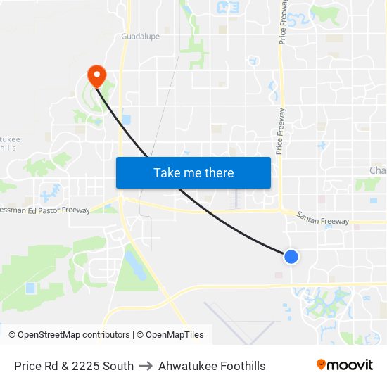 Price Rd & 2225 South to Ahwatukee Foothills map