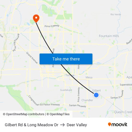 Gilbert Rd & Long Meadow Dr to Deer Valley map