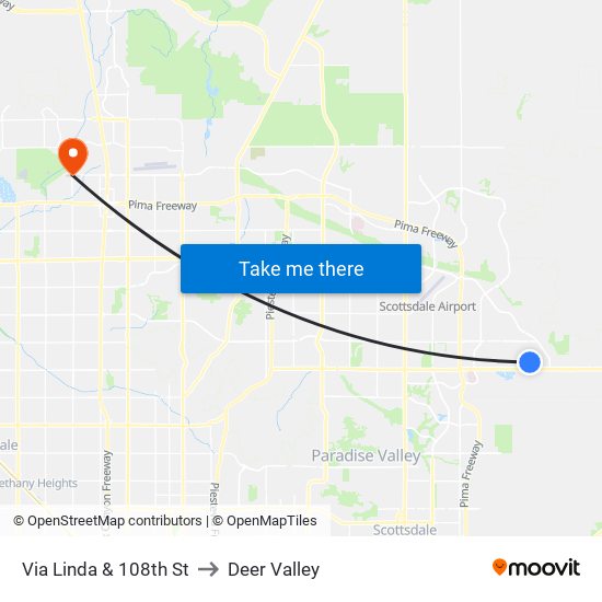 Via Linda & 108th St to Deer Valley map