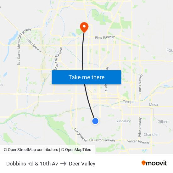 Dobbins Rd & 10th Av to Deer Valley map
