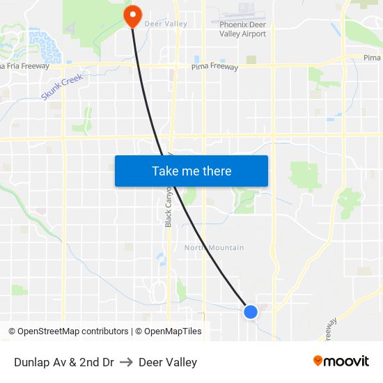 Dunlap Av & 2nd Dr to Deer Valley map