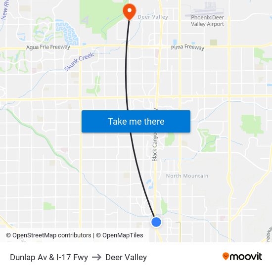 Dunlap Av & I-17 Fwy to Deer Valley map