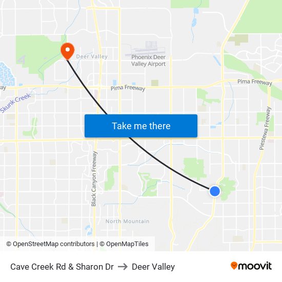 Cave Creek Rd & Sharon Dr to Deer Valley map