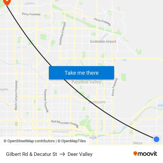 Gilbert Rd & Decatur St to Deer Valley map
