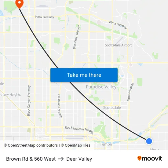 Brown Rd & 560 West to Deer Valley map