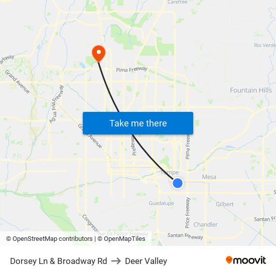 Dorsey Ln & Broadway Rd to Deer Valley map