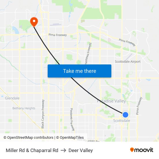 Miller Rd & Chaparral Rd to Deer Valley map