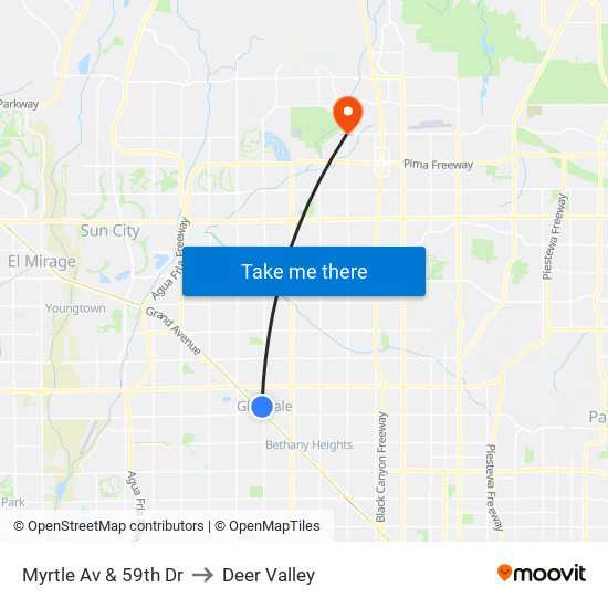 Myrtle Av & 59th Dr to Deer Valley map