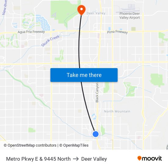 Metro Pkwy E & 9445 North to Deer Valley map
