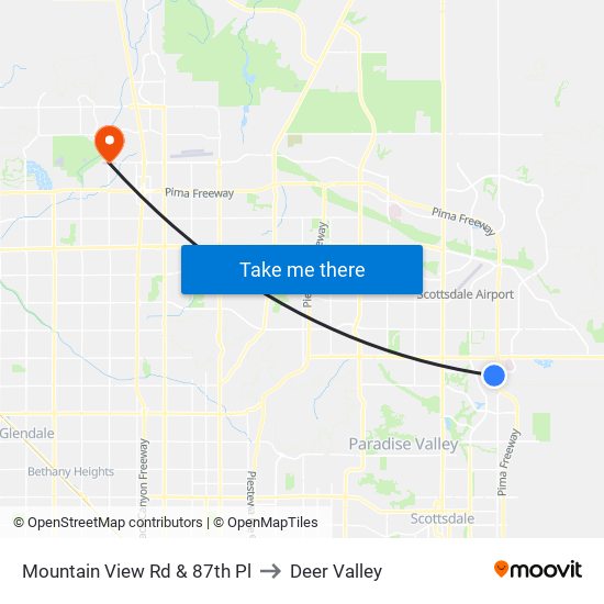 Mountain View Rd & 87th Pl to Deer Valley map