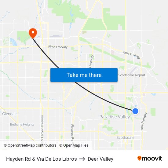 Hayden Rd & Via De Los Libros to Deer Valley map