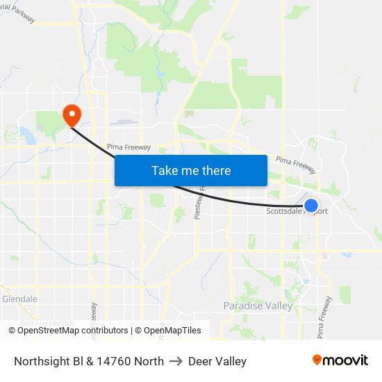 Northsight Bl & 14760 North to Deer Valley map