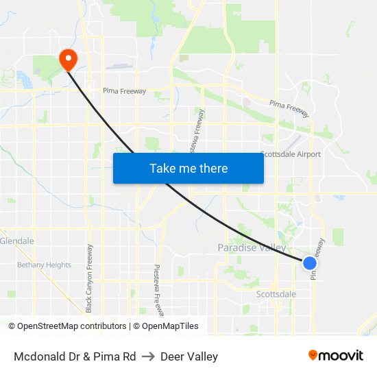 Mcdonald Dr & Pima Rd to Deer Valley map