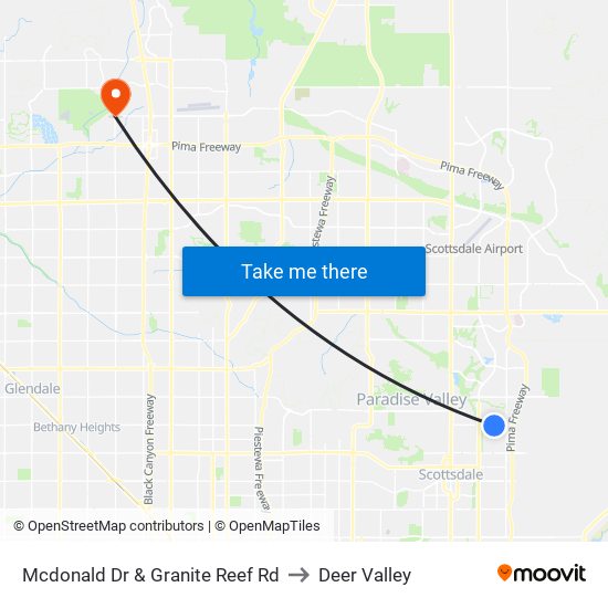 Mcdonald Dr & Granite Reef Rd to Deer Valley map