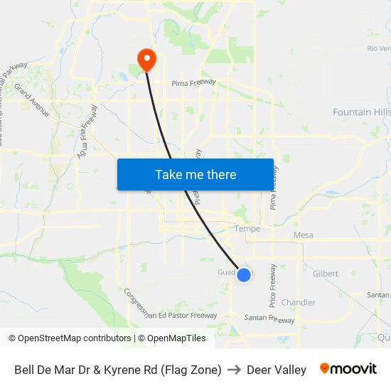 Bell De Mar Dr & Kyrene Rd (Flag Zone) to Deer Valley map