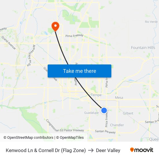 Kenwood Ln & Cornell Dr (Flag Zone) to Deer Valley map