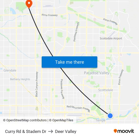 Curry Rd & Stadem Dr to Deer Valley map