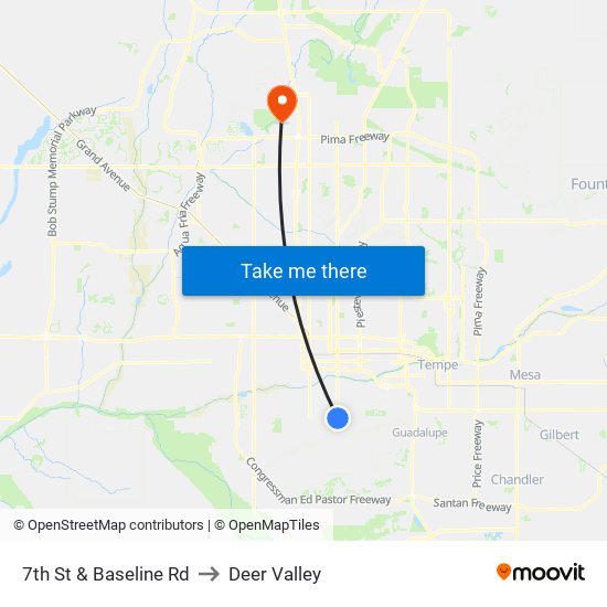 7th St & Baseline Rd to Deer Valley map