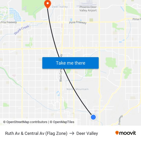 Ruth Av & Central Av (Flag Zone) to Deer Valley map