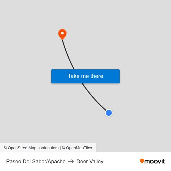 Paseo Del Saber/Apache to Deer Valley map