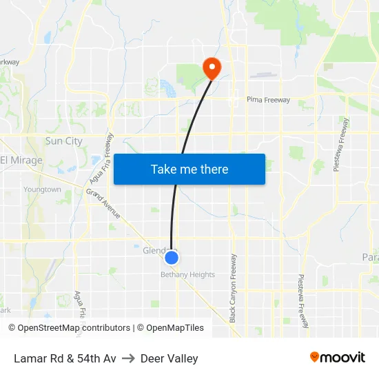 Lamar Rd & 54th Av to Deer Valley map