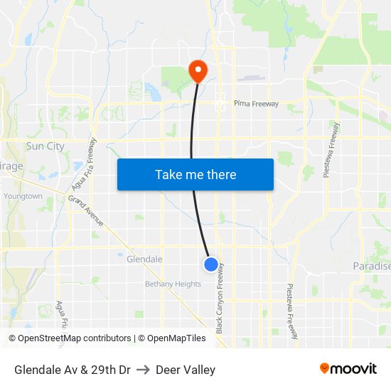 Glendale Av & 29th Dr to Deer Valley map
