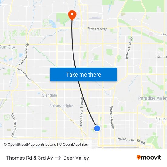 Thomas Rd & 3rd Av to Deer Valley map