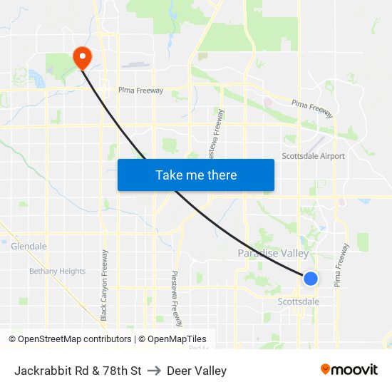 Jackrabbit Rd & 78th St to Deer Valley map