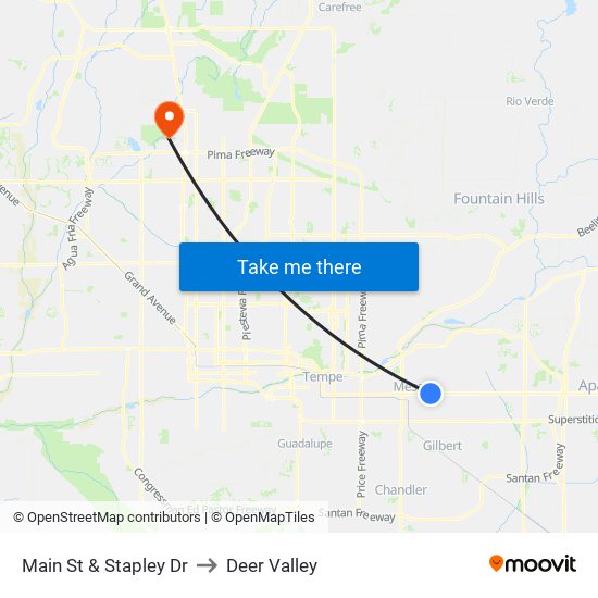 Main St & Stapley Dr to Deer Valley map