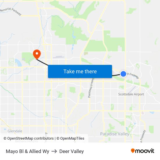 Mayo Bl & Allied Wy to Deer Valley map